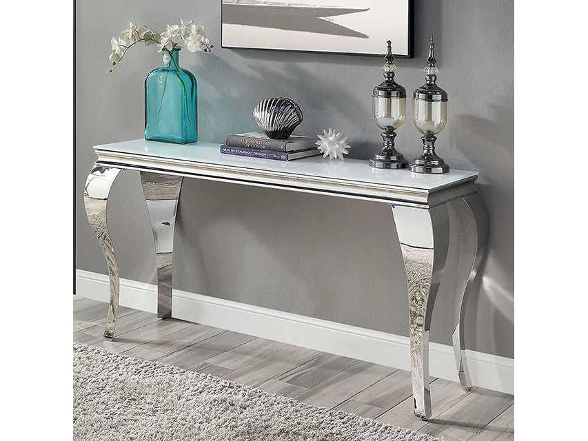 Wetzikon White/Silver Sofa Table
