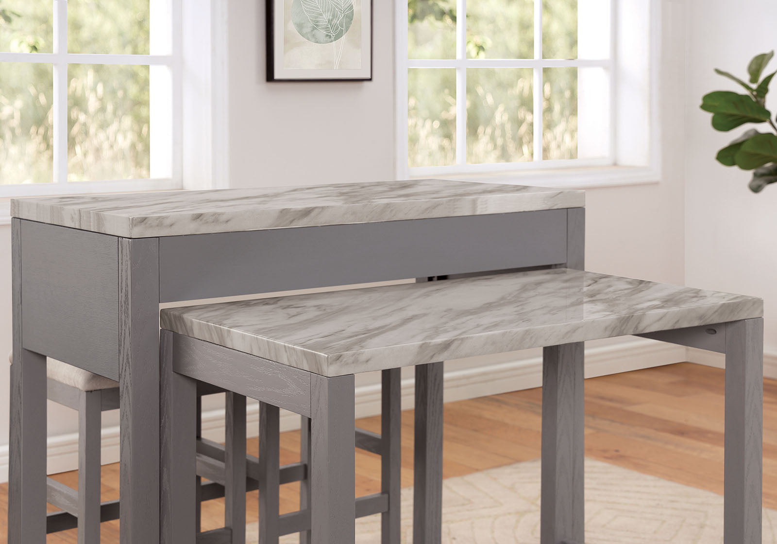 Whitehall White/Light Gray/Beige 5 Pc. Counter Height Table Set