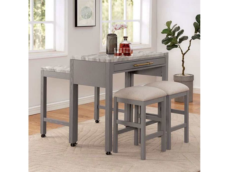 Whitehall White & Light Gray Counter Height Dining Room Set