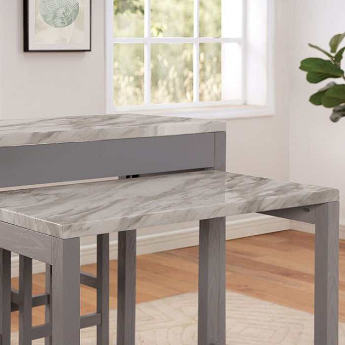 Whitehall White & Light Gray Counter Height Dining Room Set