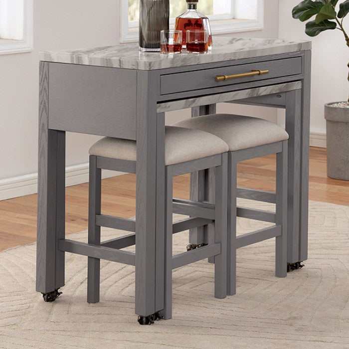 Whitehall White & Light Gray Counter Height Dining Room Set