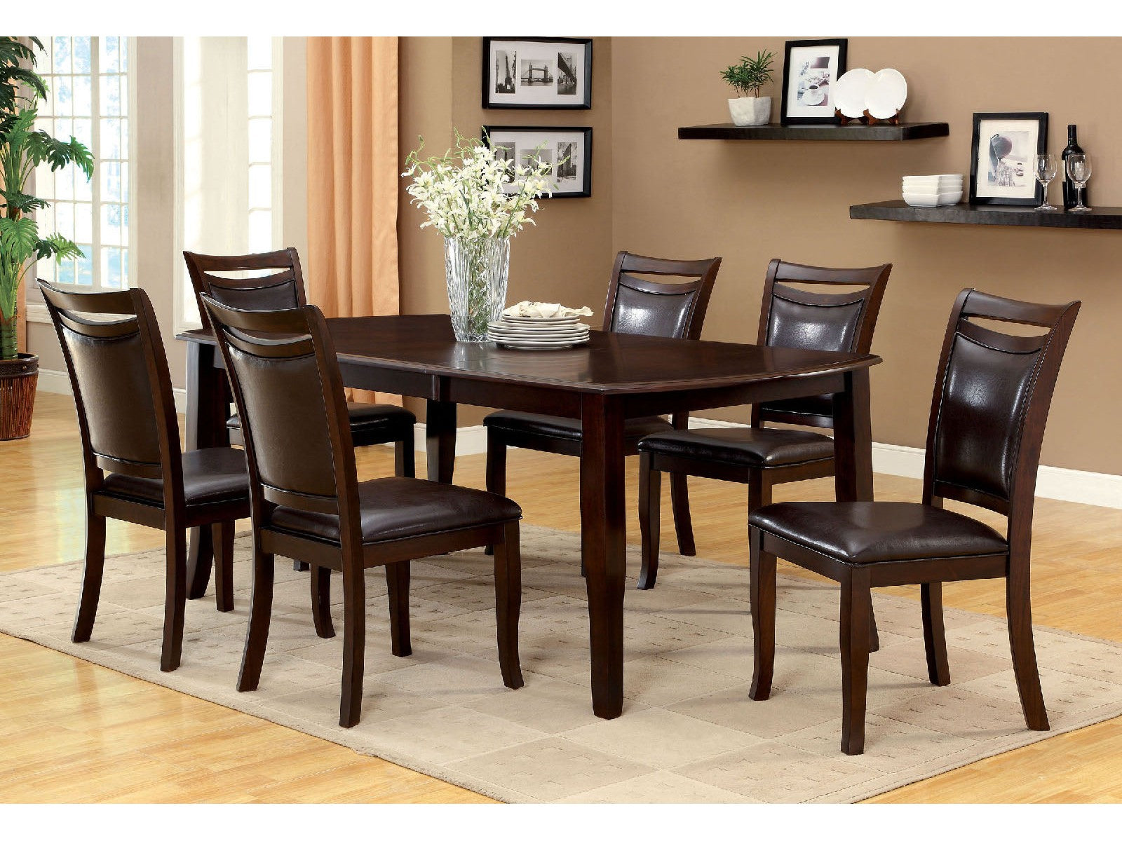 Woodside Dark Cherry/Espresso 7 Pc. Dining Room Set