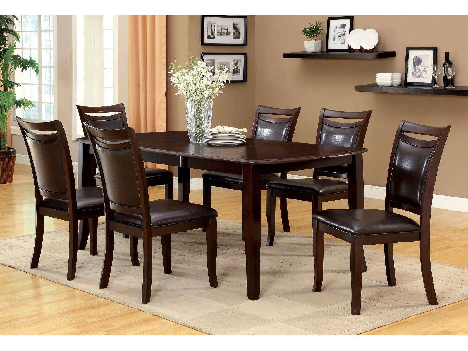Woodside Dark Cherry & Espresso Dining Table
