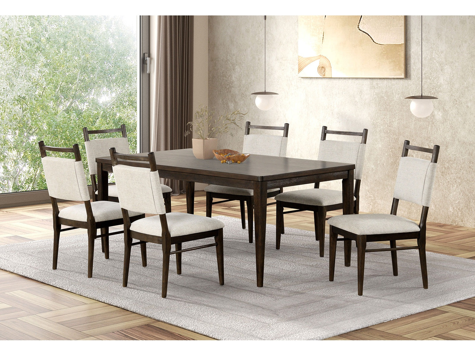 Woolwich Dark Walnut 7 Piece Dining Set