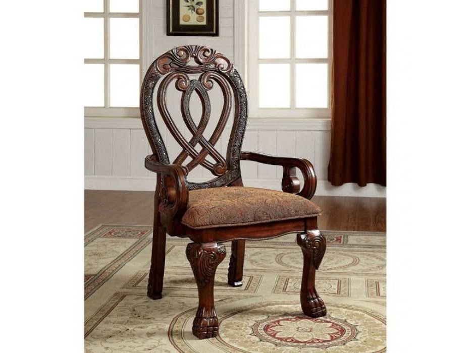 Wyndmere Brown & Cherry Dining Arm Chair (Set of 2)