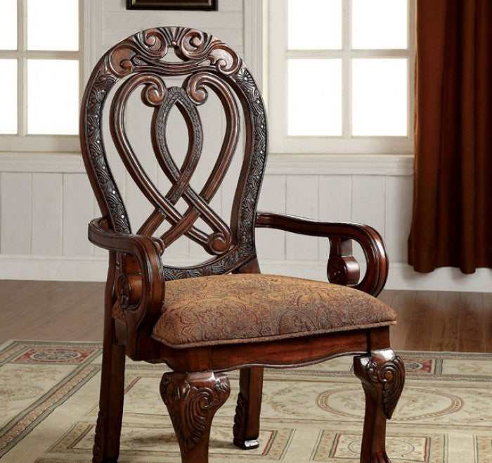 Wyndmere Brown & Cherry Dining Arm Chair (Set of 2)