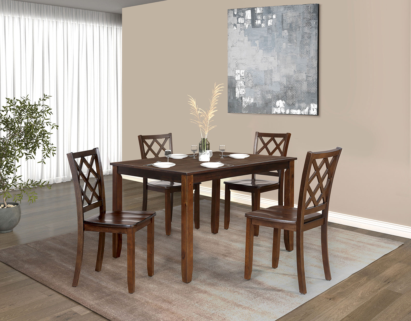 Yamhill Dark Cherry 5 Pc. Dining Room Set
