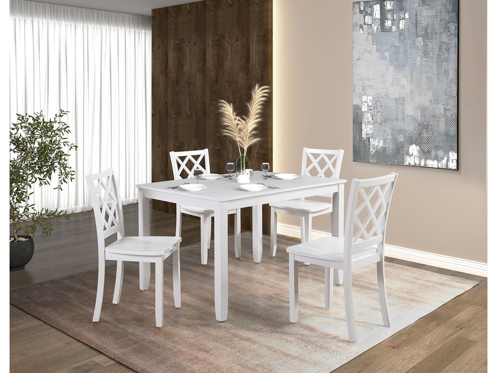 Yamhill White 5 Pc. Dining Room Set