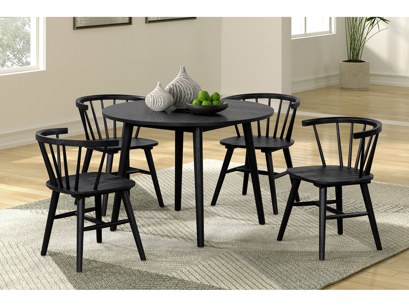 Yate Black 5 Piece Dining Set