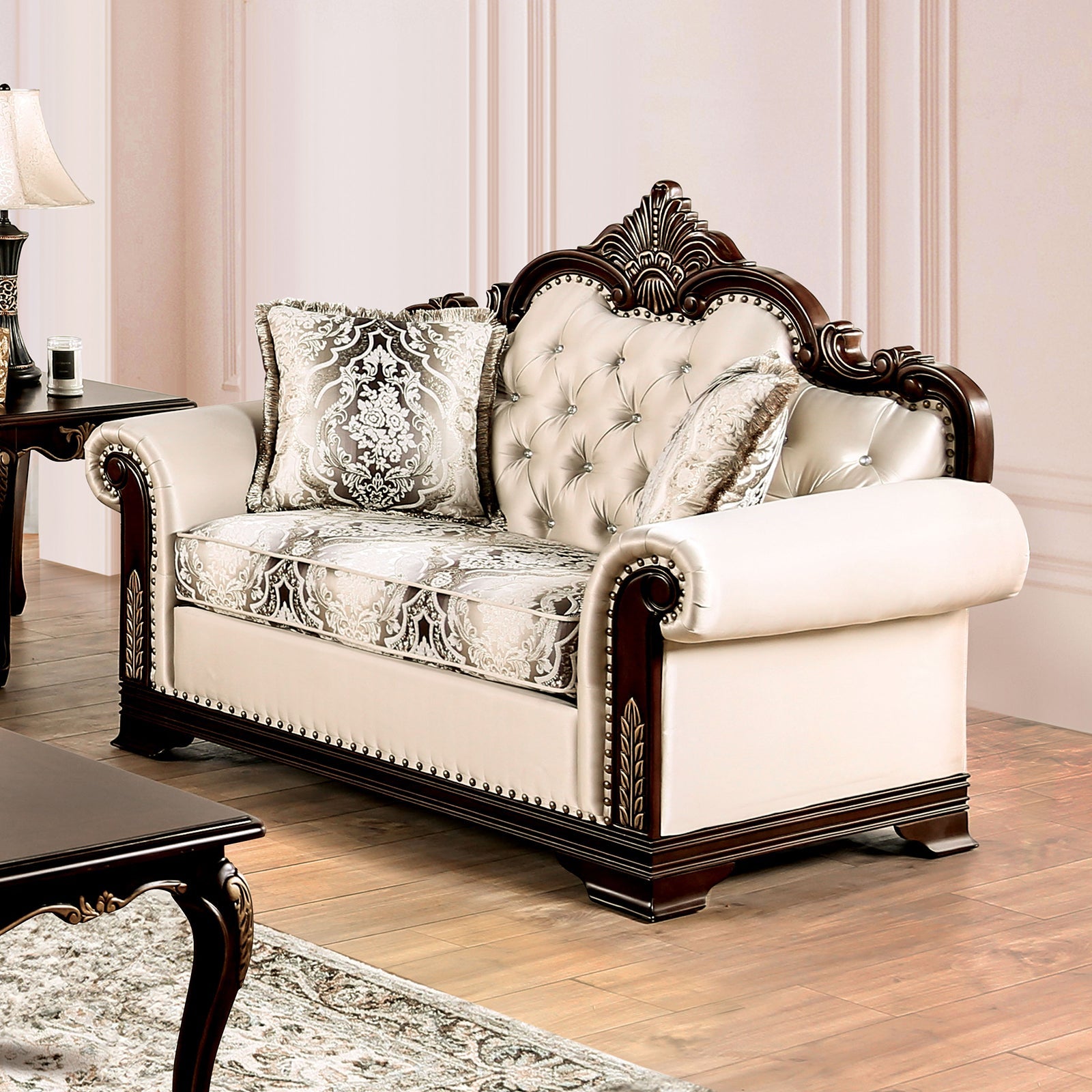 Yucatan Dark Cherry/Beige Sofa & Loveseat