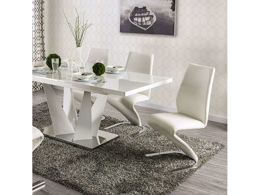 Zain White/Chrome Dining Table