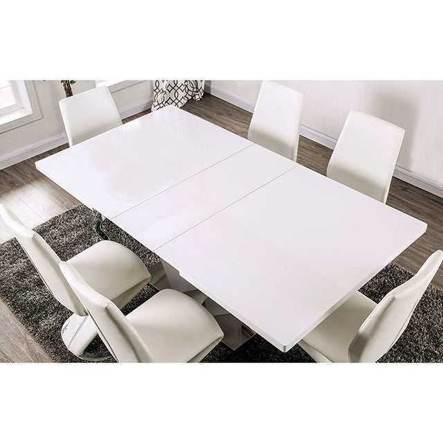 Zain White/Chrome Dining Table