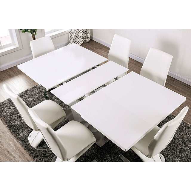 Zain White/Chrome Dining Table