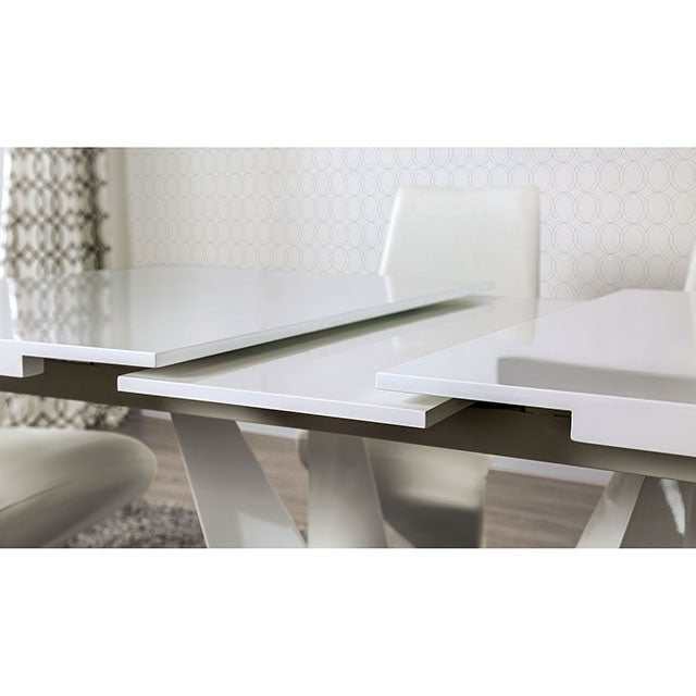 Zain White/Chrome Dining Table