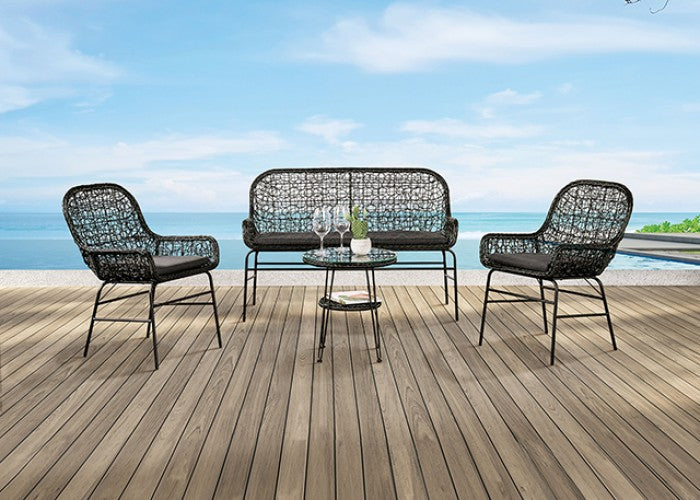 Zalika Black Outdoor Bench