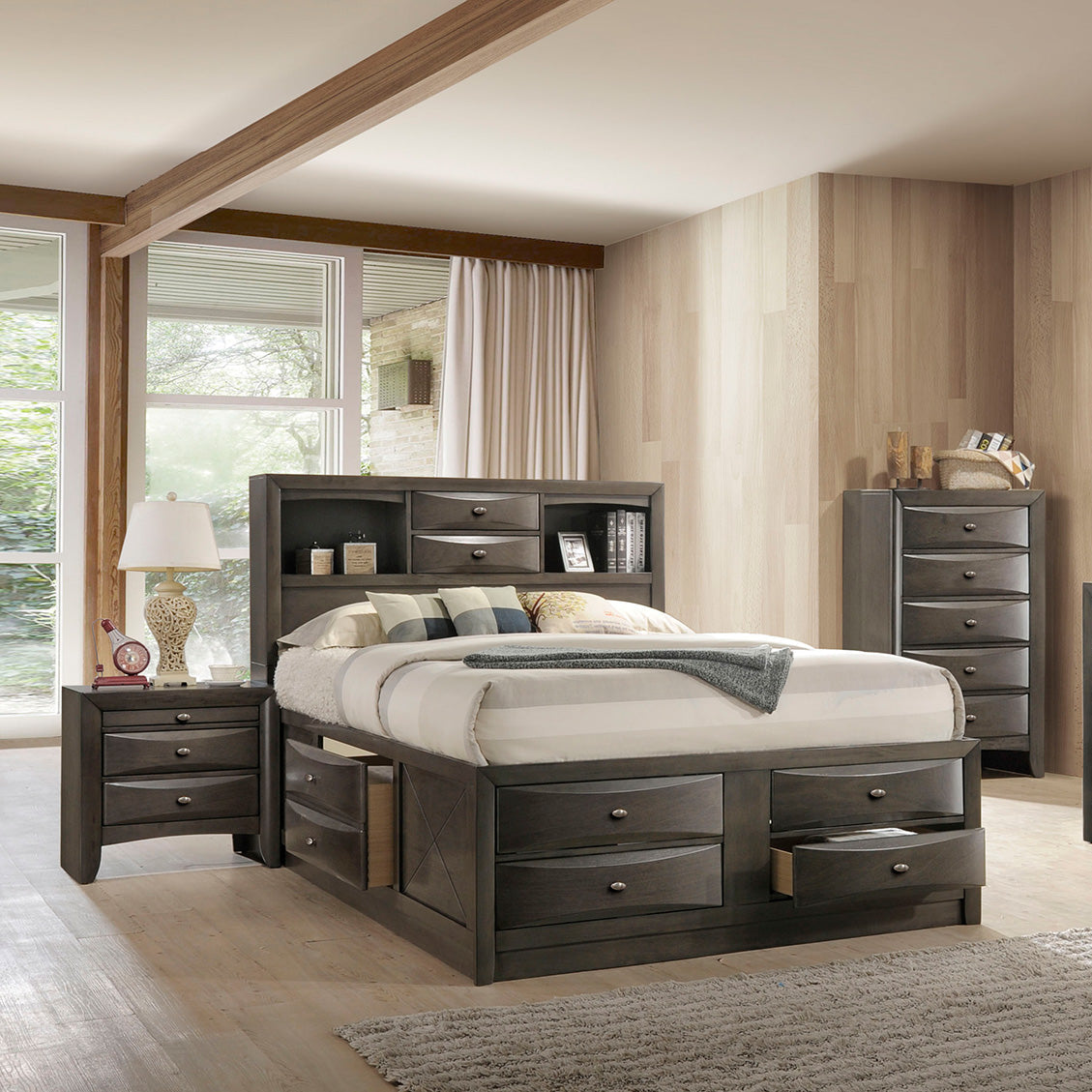 Zosimo Gray Storage Bed