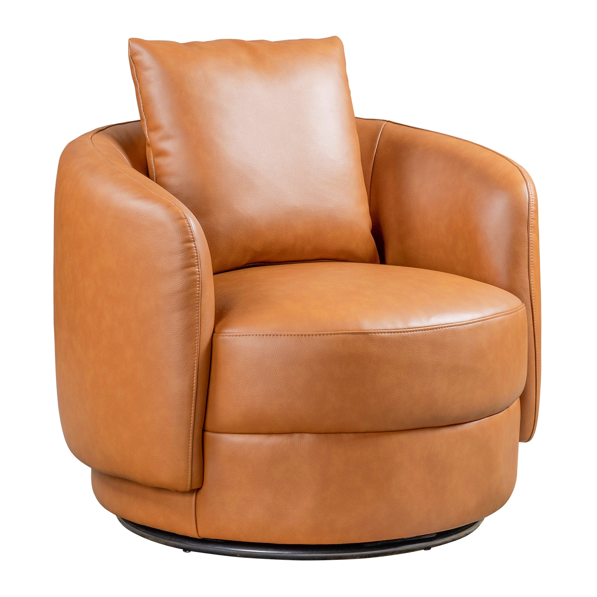 Dylan Cognac Leather Swivel Chair