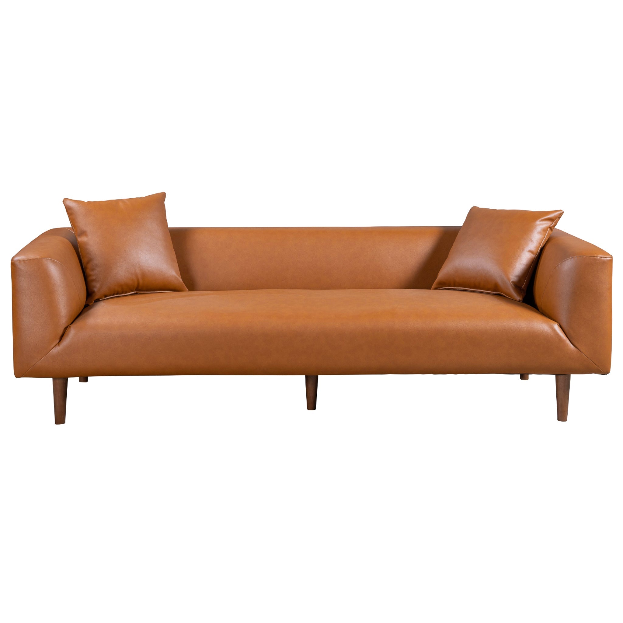 Elwood Cognac Vegan Leather Sofa