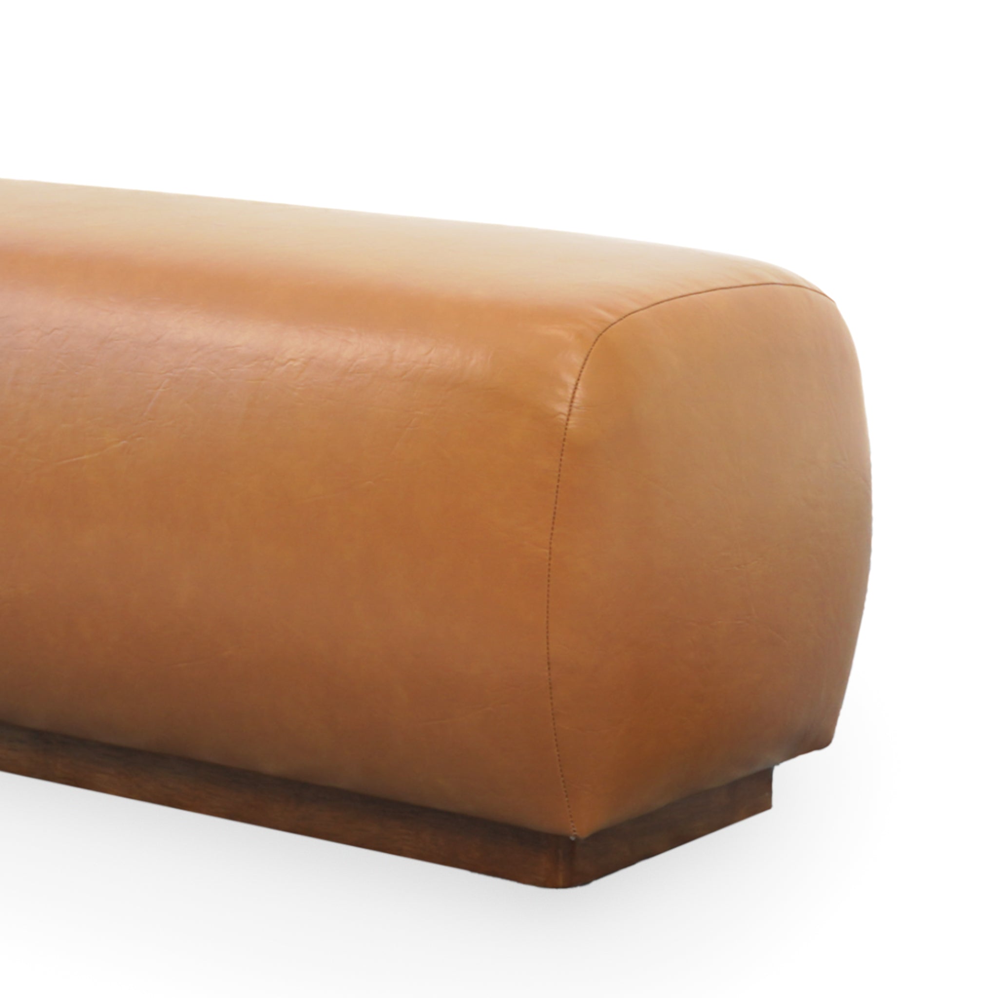 Kelvin Vegan Tan Leather Bench