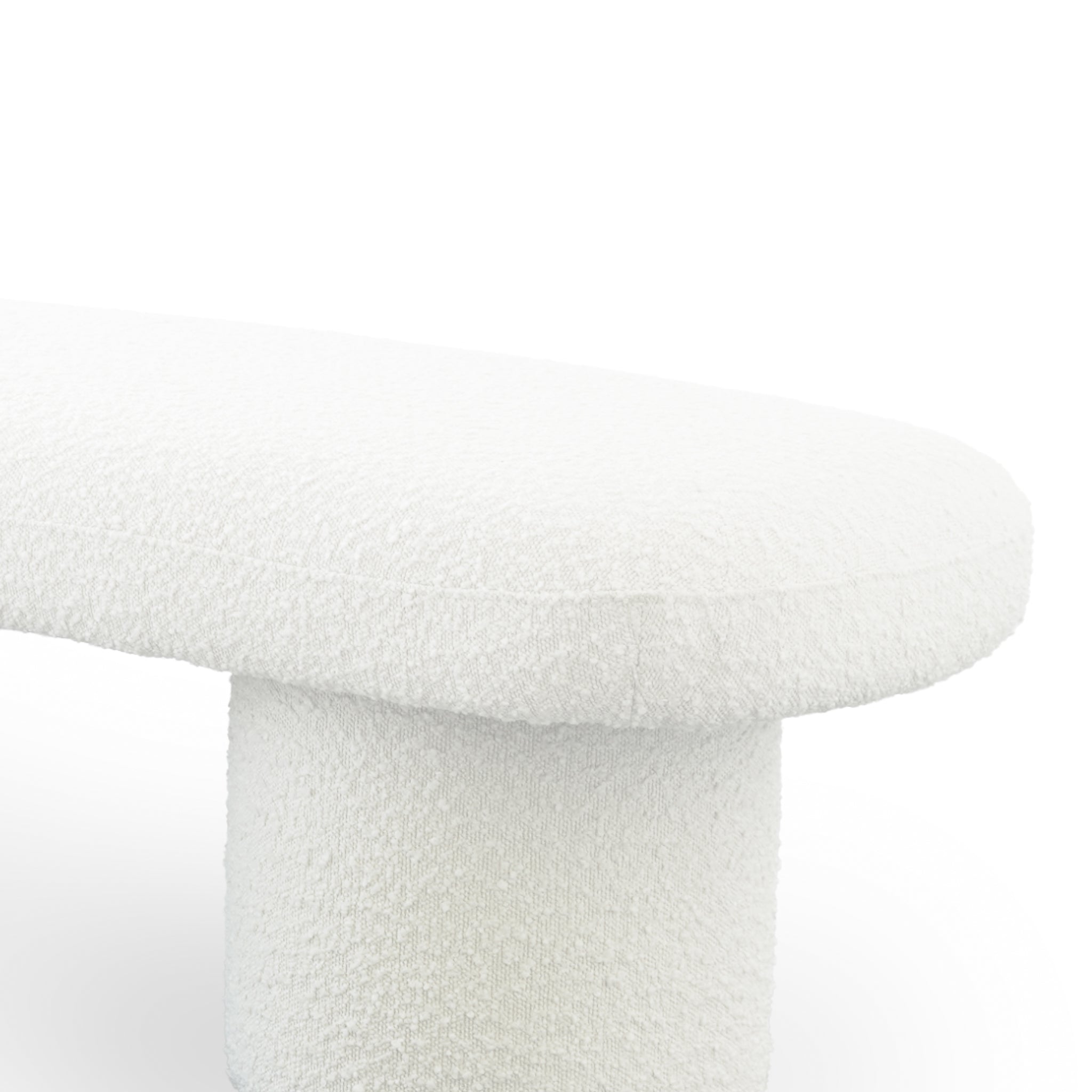 Randolph Ivory Boucle Bench