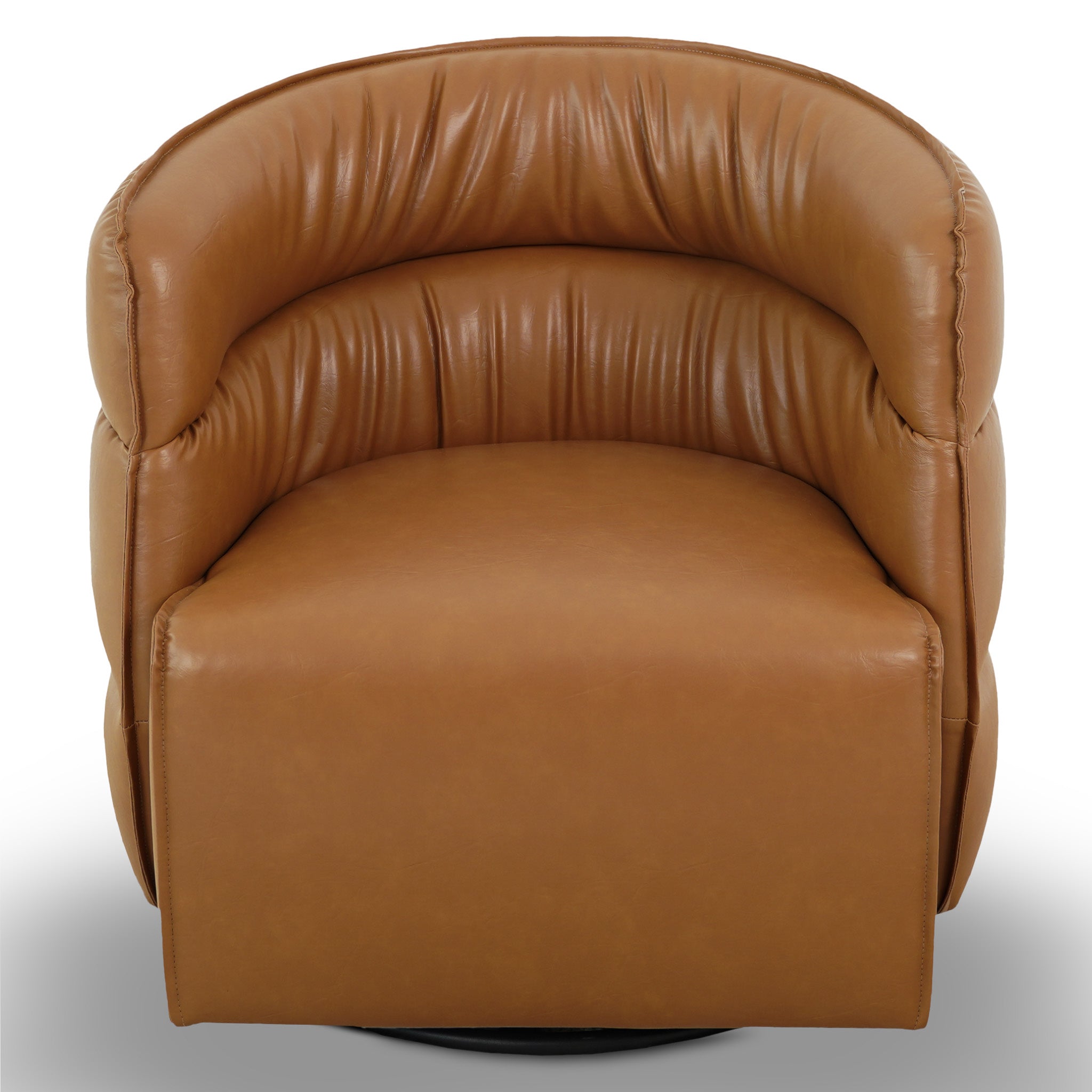 Walden Swivel Chair - Vegan Tan Leather