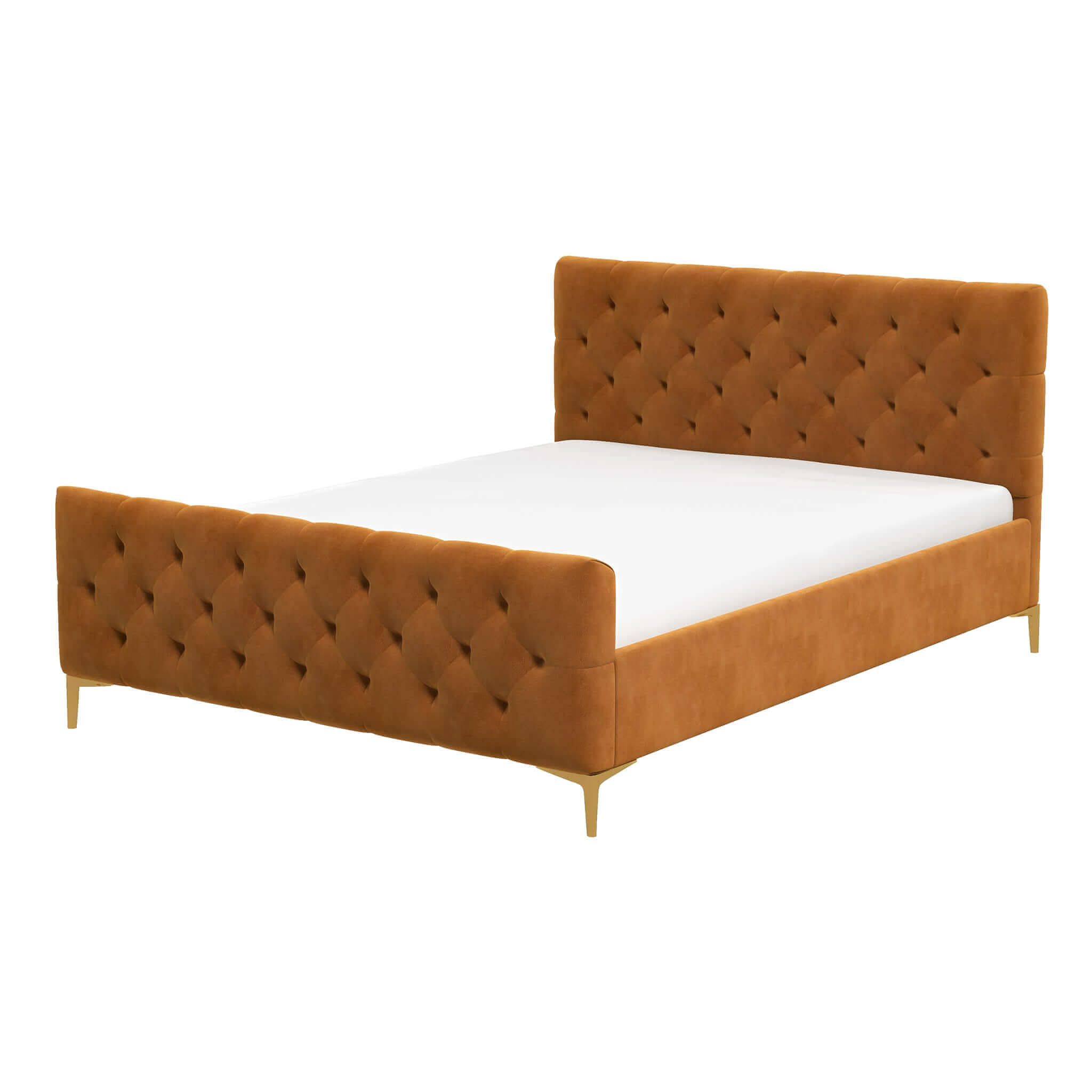 Bailey Cognac Velvet King Bed