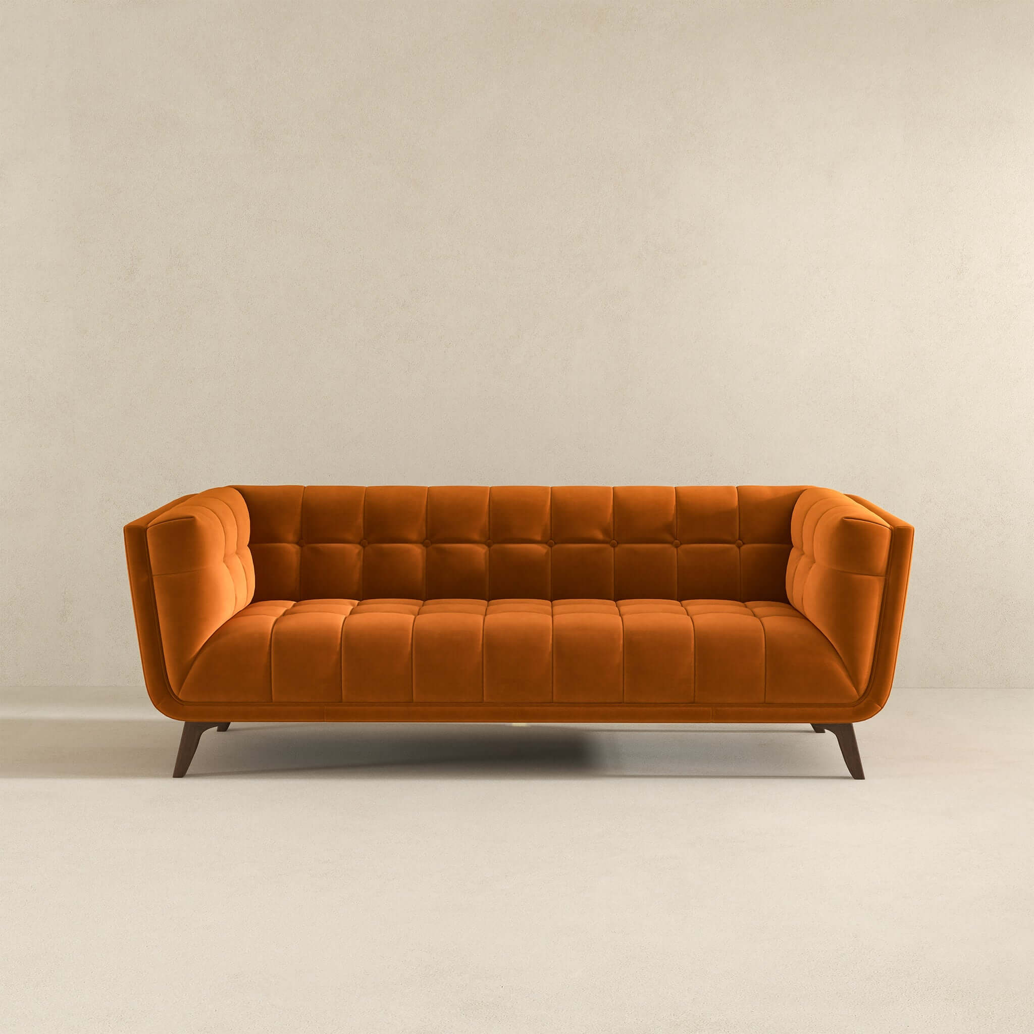 Addison Large Burnt-Orange Velvet Sofa