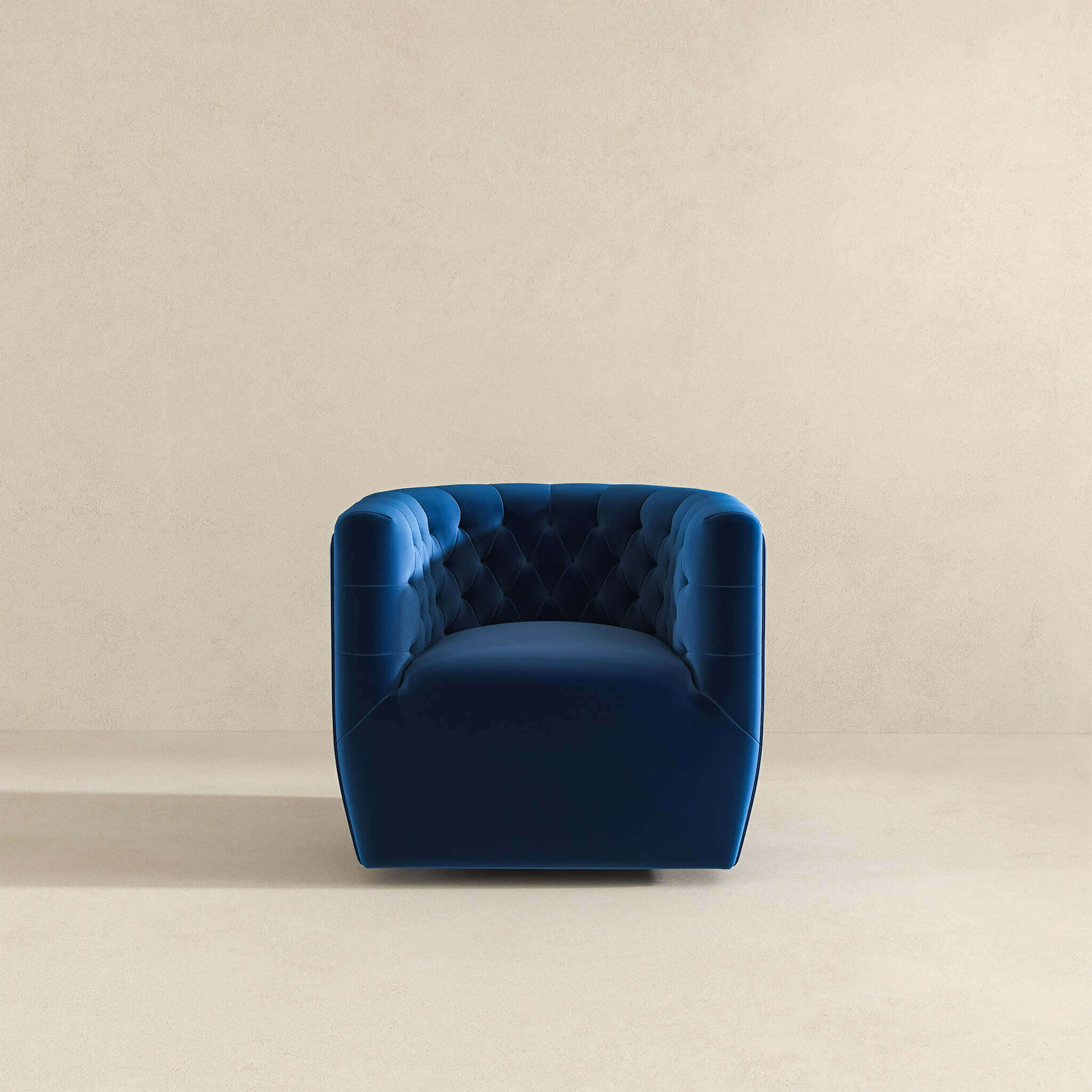 Delaney Dark Blue Velvet Swivel Chair