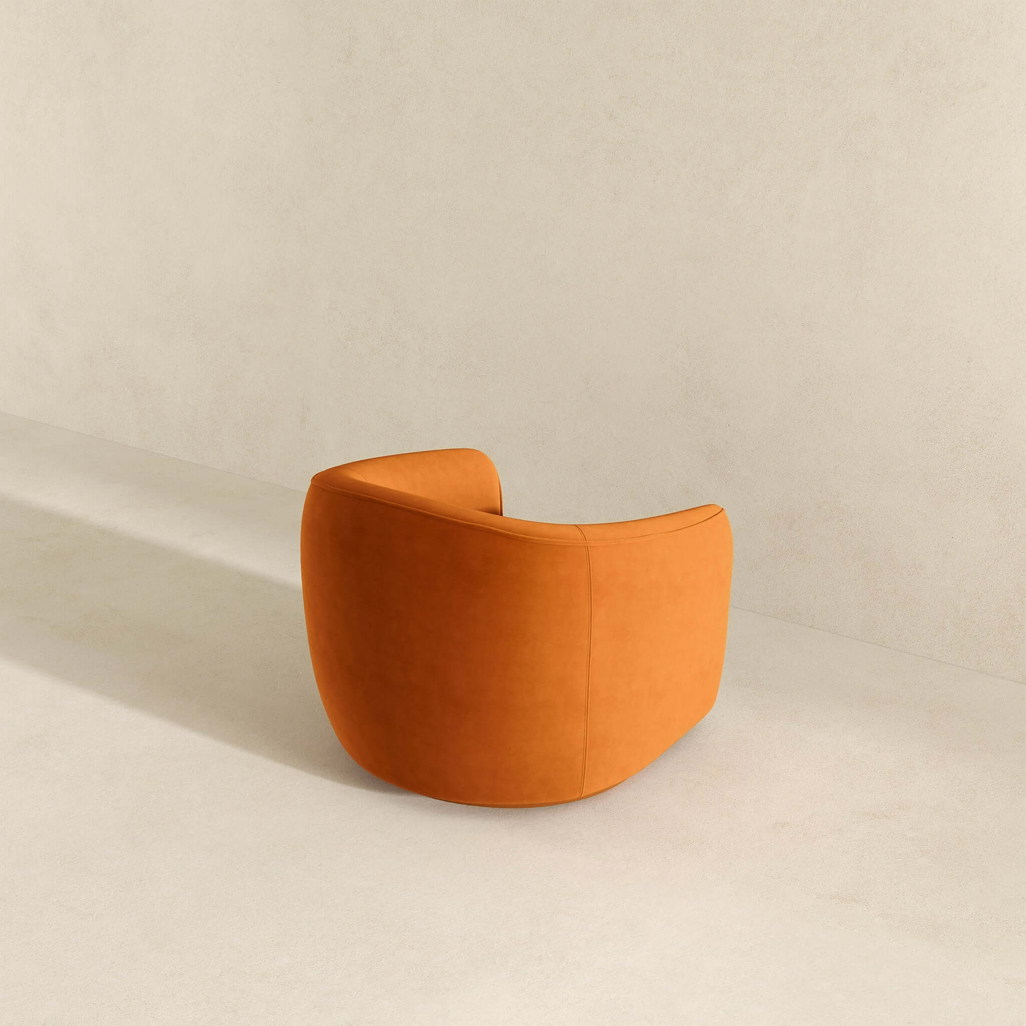 Elise Mid Century Modern Burnt Orange Velvet Swivel Chair