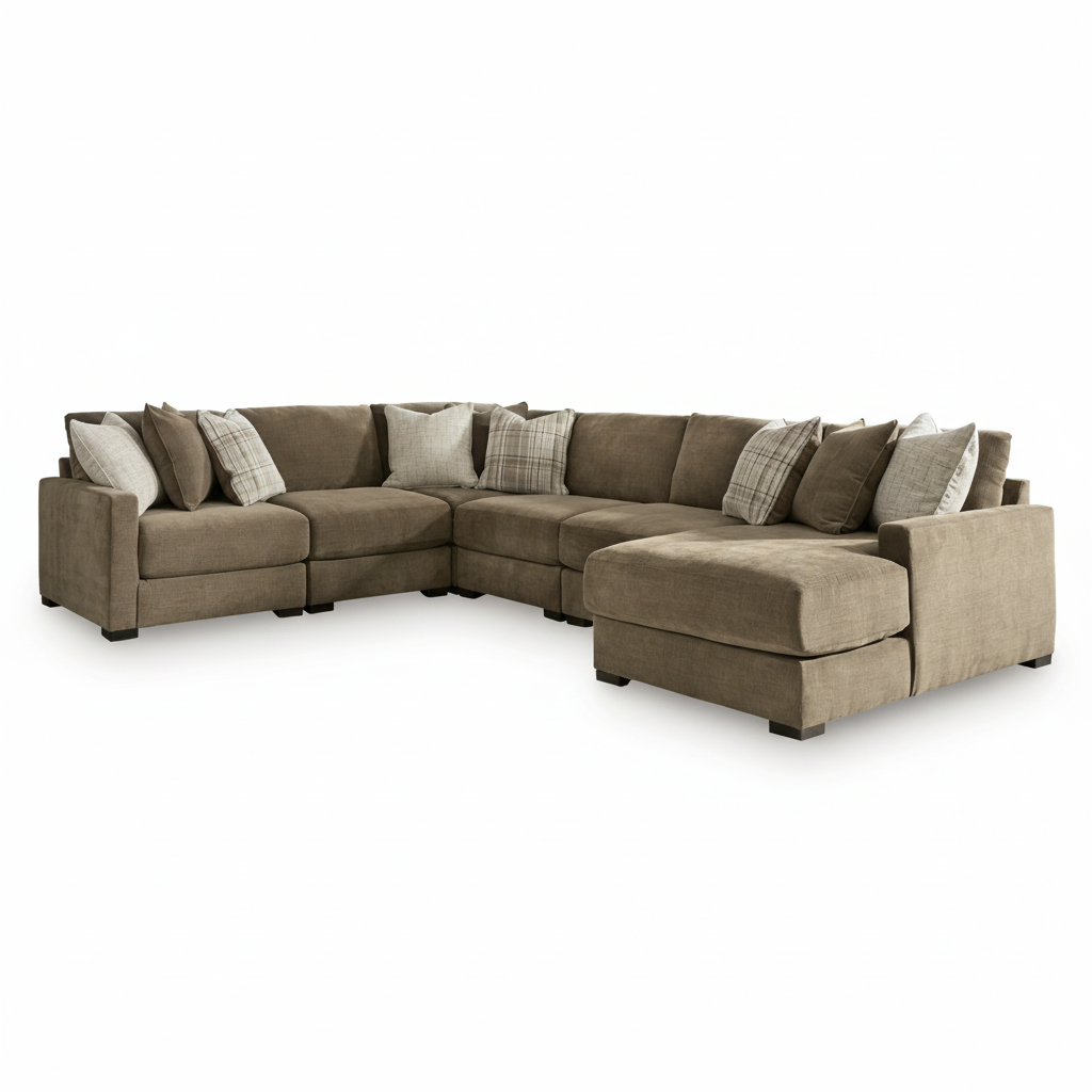 Camellia-Court 6-Piece Sectional with Chaise