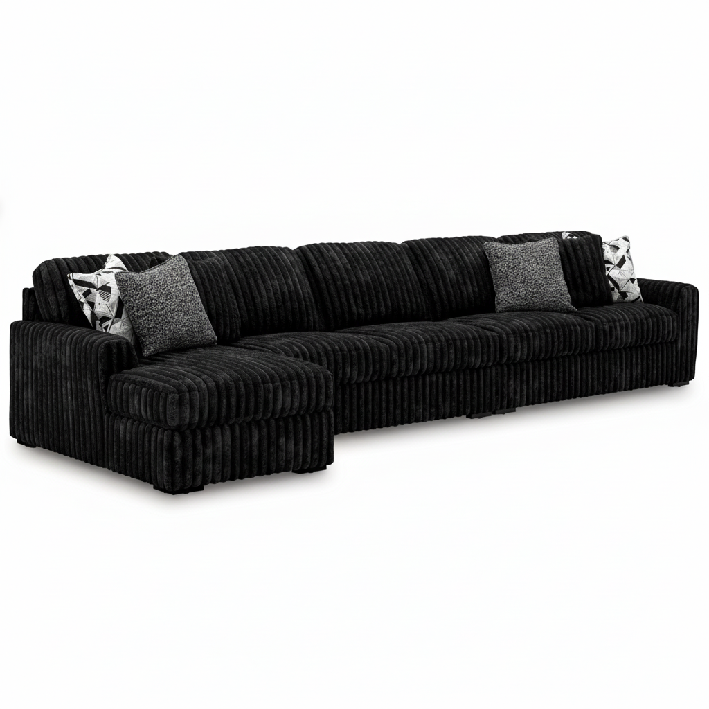 Midnight-Madness 3-Piece Sectional with Chaise