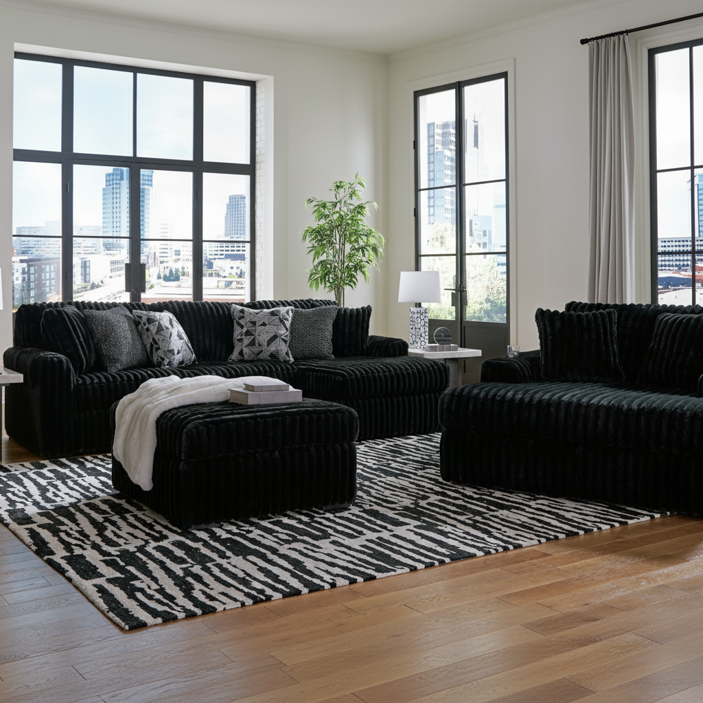 Midnight-Madness 3-Piece Sectional with Chaise
