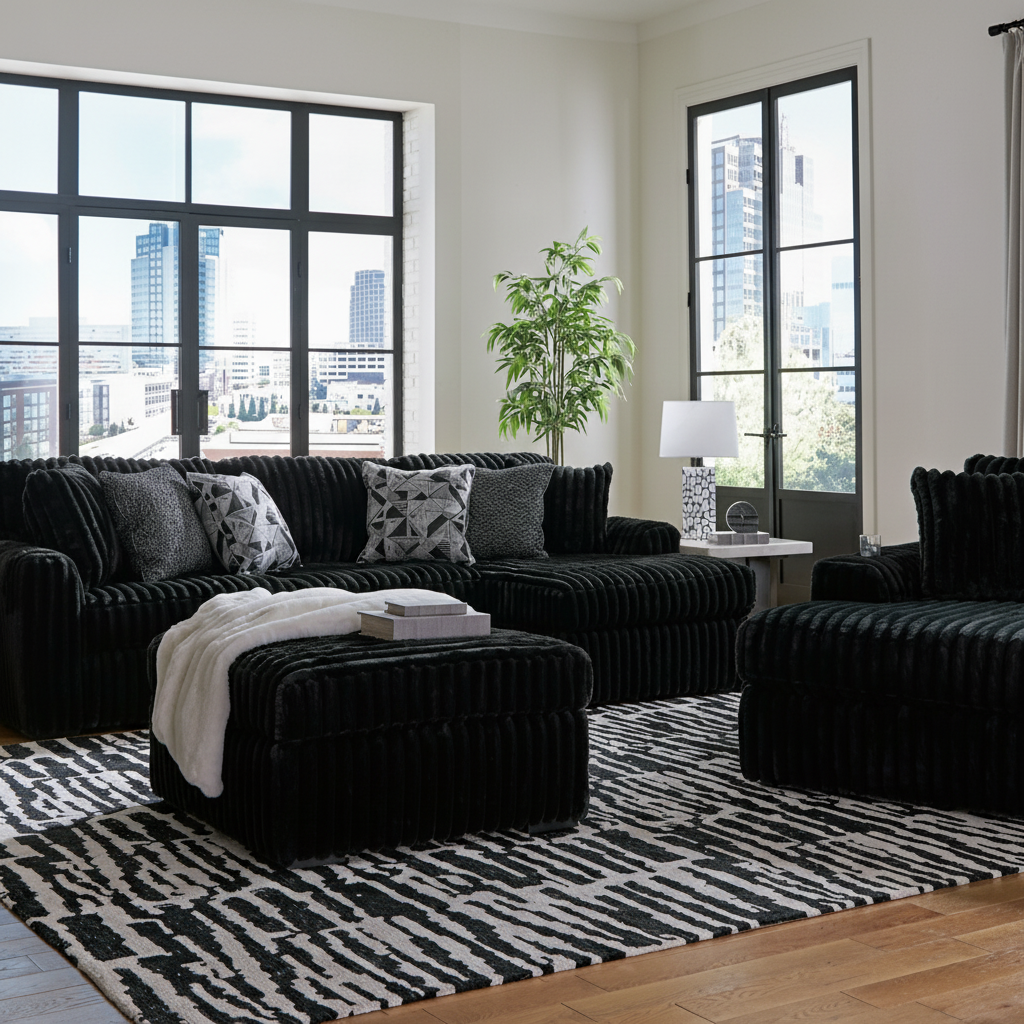 Midnight-Madness 5-Piece Sectional with Chaise