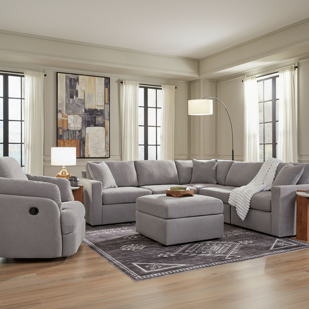Modmax Premium 4-Piece Sectional with Storage Chaise and Storage Console