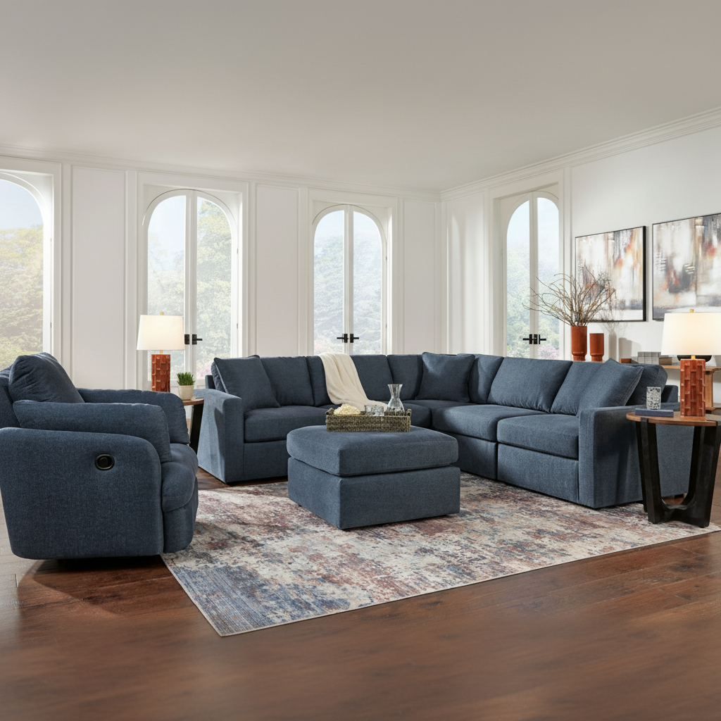 Modmax Premium 4-Piece Sectional with Storage Chaise and Storage Console