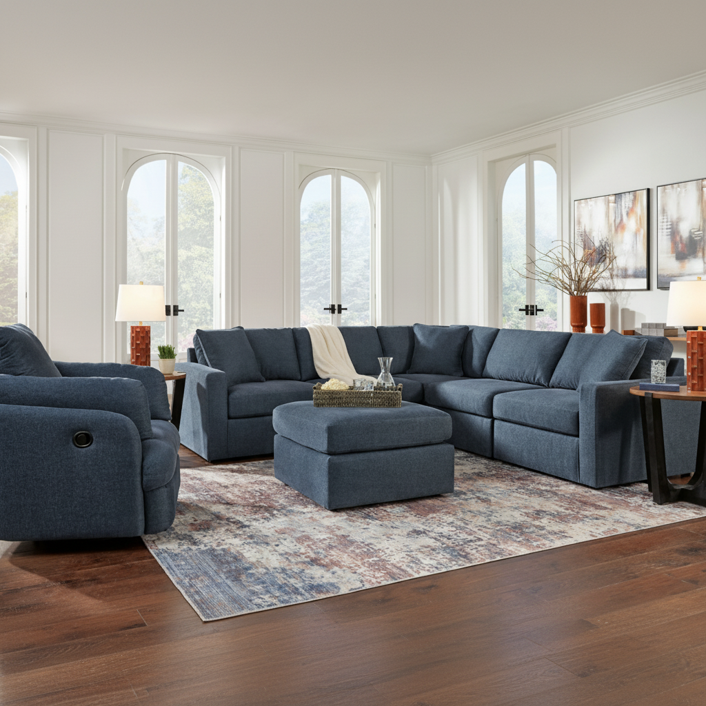 Modmax Premium 4-Piece Sectional with Storage Chaise and Storage Console