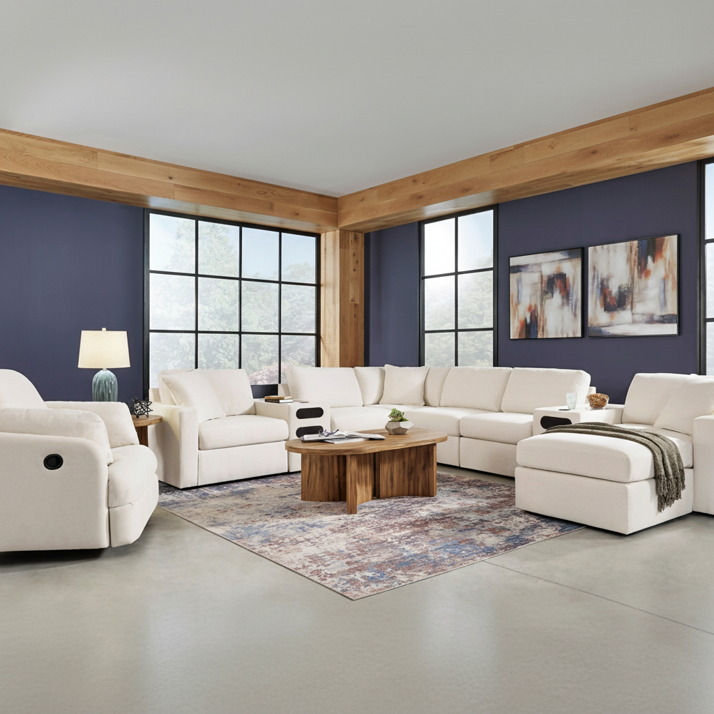 Modmax 5-Piece Double Storage Chaise Sectional with Audio Console