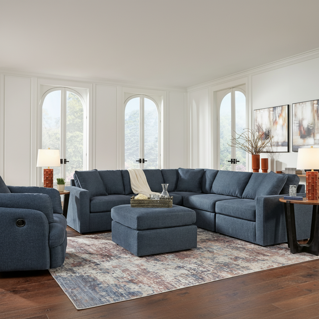 Modmax 5-Piece Double Storage Chaise Sectional with Audio Console