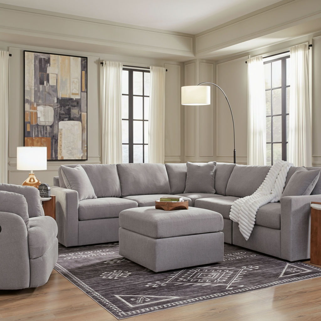 Modmax 5-Piece Double Storage Chaise Sectional with Audio Console