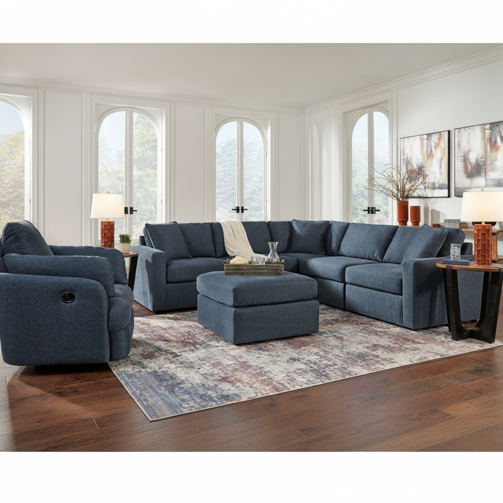 Modmax 5-Piece Double Storage Chaise Sectional with Audio Console