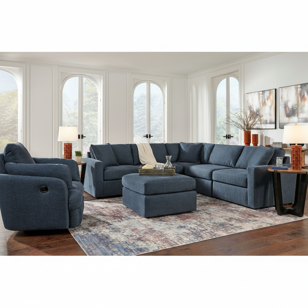 Modmax 6-Piece Sectional with Storage Chaise and Storage Console