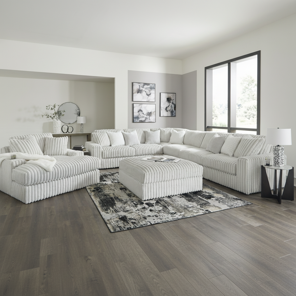 Stupendous 4-Piece Sectional with Chaise
