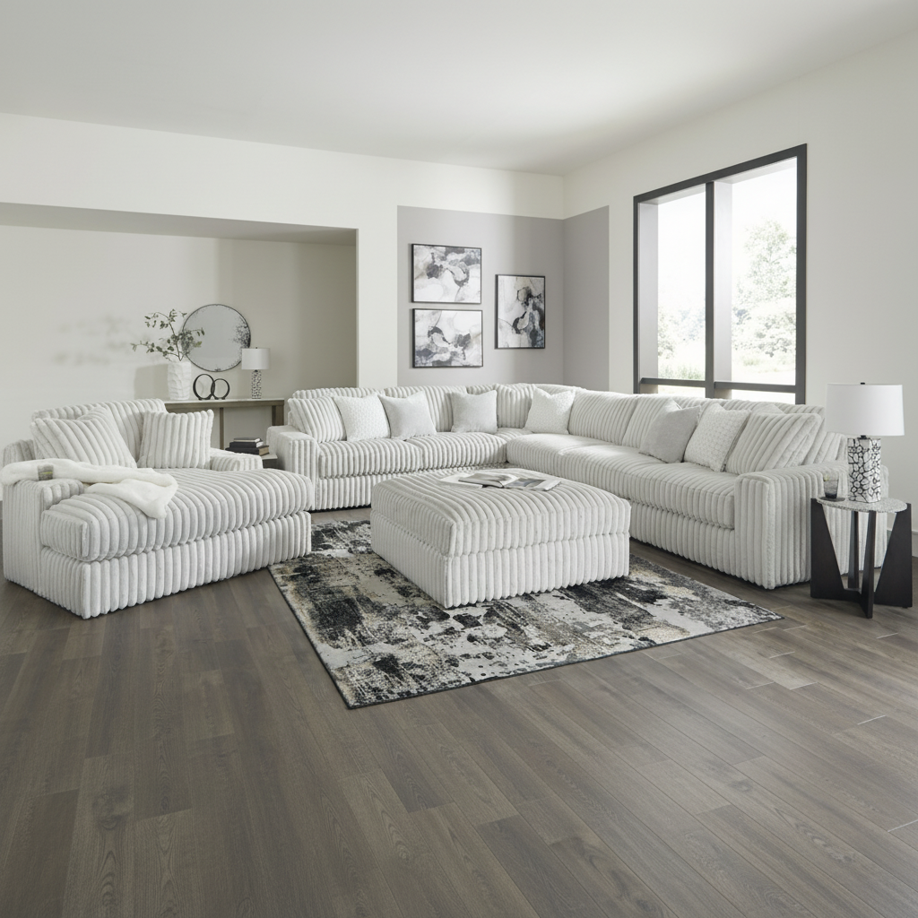 Stupendous 4-Piece Sectional with Chaise