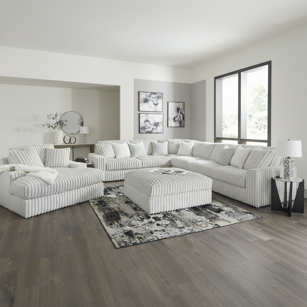 Stupendous 5-Piece Sectional with Chaise