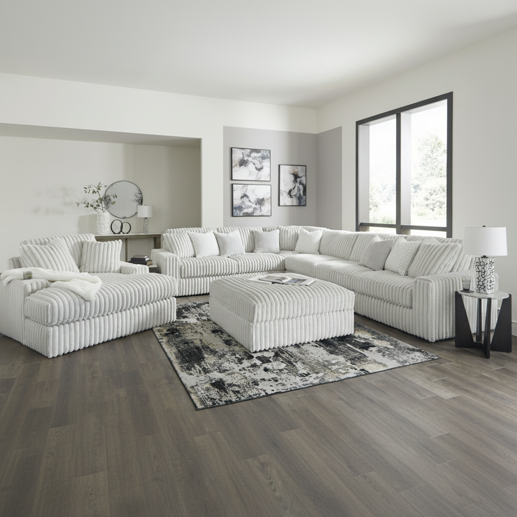 Stupendous 5-Piece Sectional with Chaise