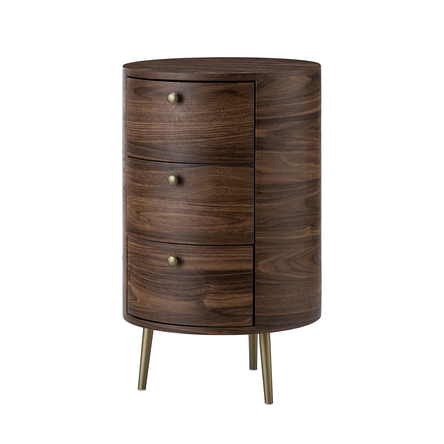 Etta Drum 3 - Drawer End Table in Walnut