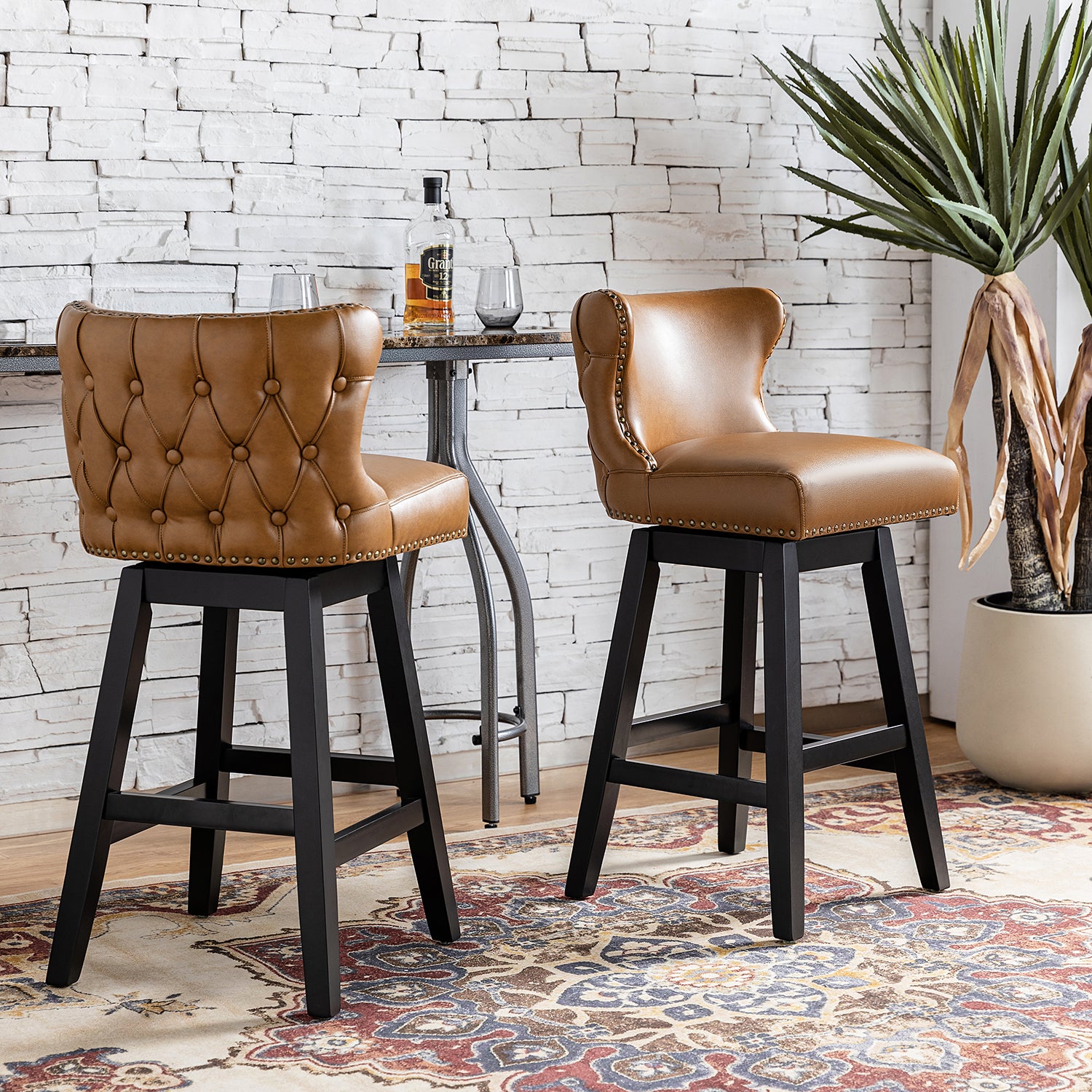 Konrad Swivel Bar & Counter Stool in Camel