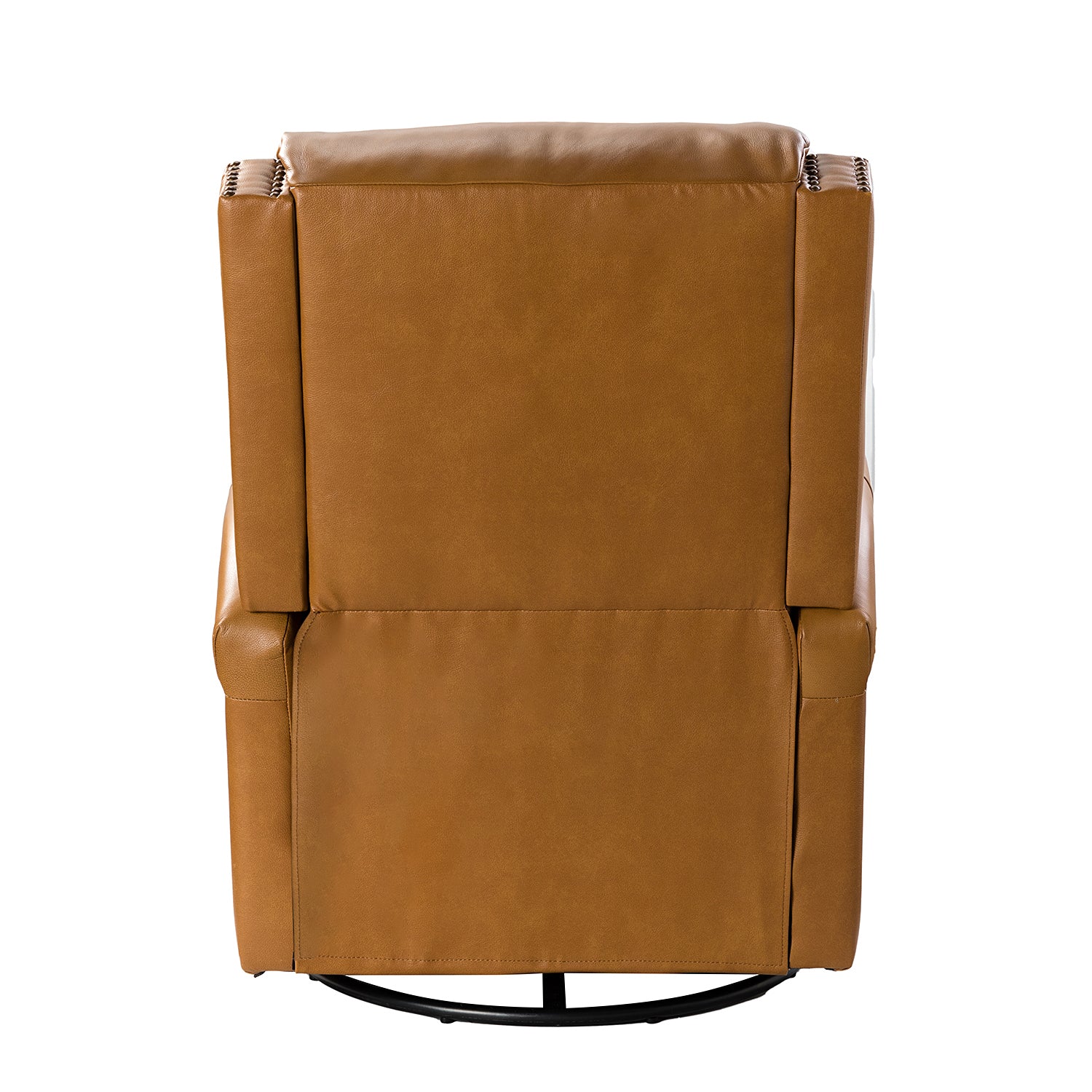 Louise Genuine Leather Swivel Rocker Recliner in Camel