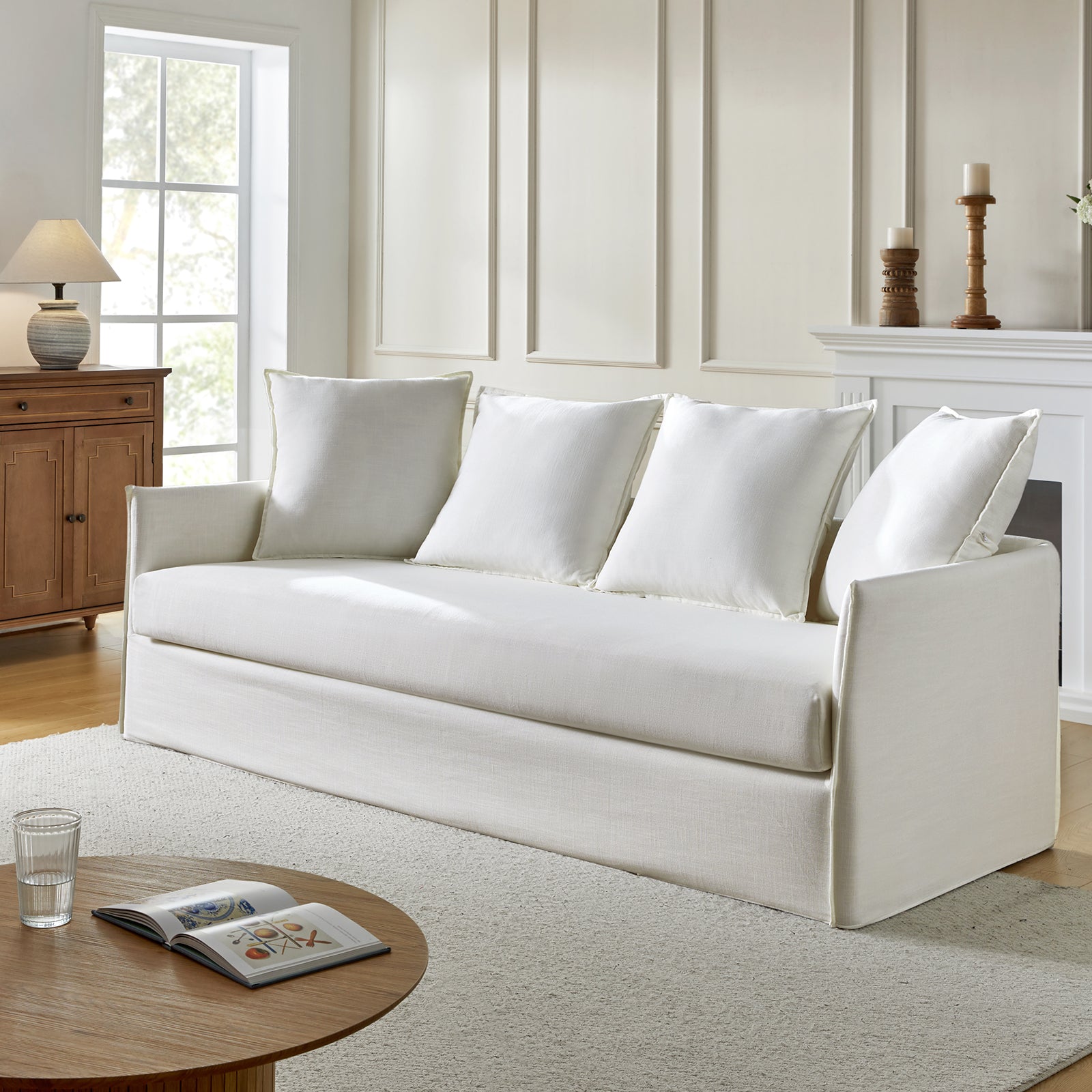 Severin Slipcovered Sofa in White