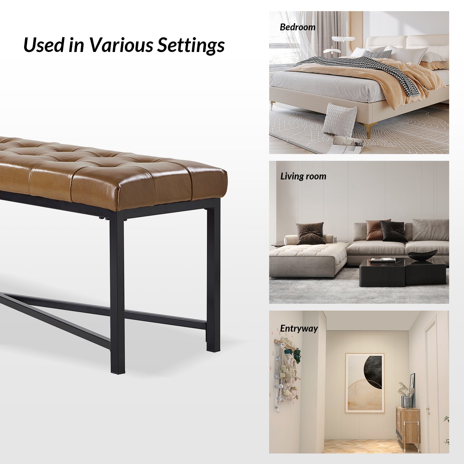 Arnold Upholstered Flip Top Storage Bench in Camel